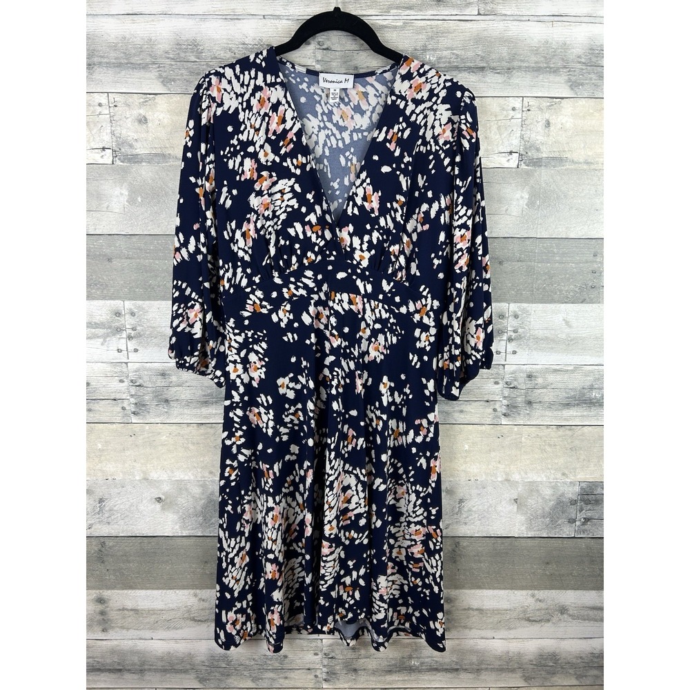 Veronica M Women's Medium V Neck Long Sleeve Dress